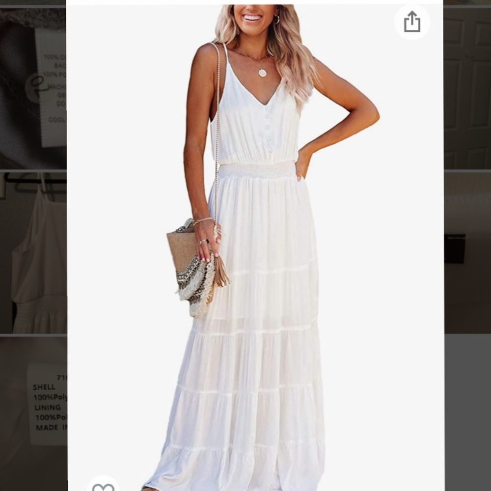 White maxi beach sundress